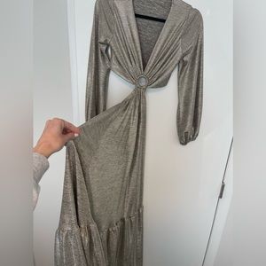 Vici gold shimmer maxi dress